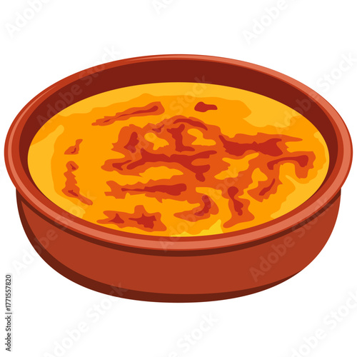 Crème Catalan, traditional dessert,  caramel crust.