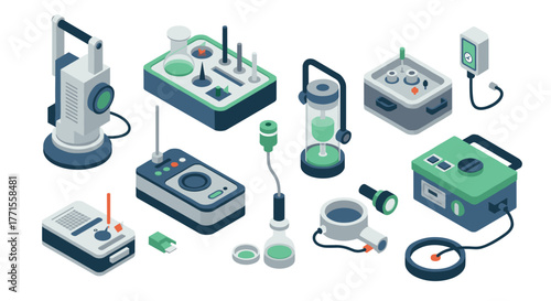 Isometric electronic devices and gadgets with modern design