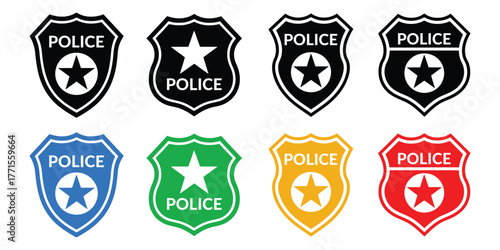 Shield icon. Police badge icon. Police officer shield icon. Police shield icon. vector illustration