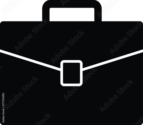 (Editable) Modern black briefcase icon for business and professional use