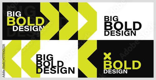 Abstract Geometric Design Vector Illustration with Bold Text