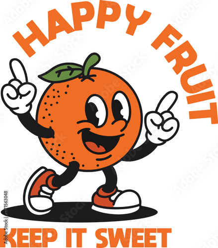 mascot fruit orange lemon illustration vector logo
