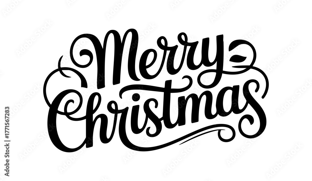 Fototapeta premium Merry Christmas Calligraphy Typography Design
