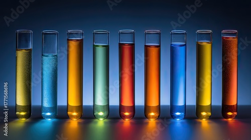 Wallpaper Mural Colorful Test Tubes With Different Liquid Samples Displaying Chemical Solutions, Laboratory Experiment, Science Concept Torontodigital.ca