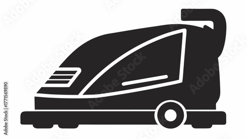 Floor cleaning machine icon for industrial hygiene and sanitation, promoting cleanliness in commercial spaces, originally a vector graphic for scalable design