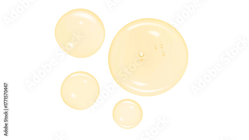 Serum gel texture isolated on transparent background. Gold serum drop. Realistic Liquid gel 
