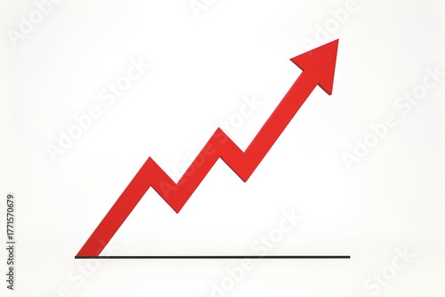 Graph rising upward symbolizing success, clean background