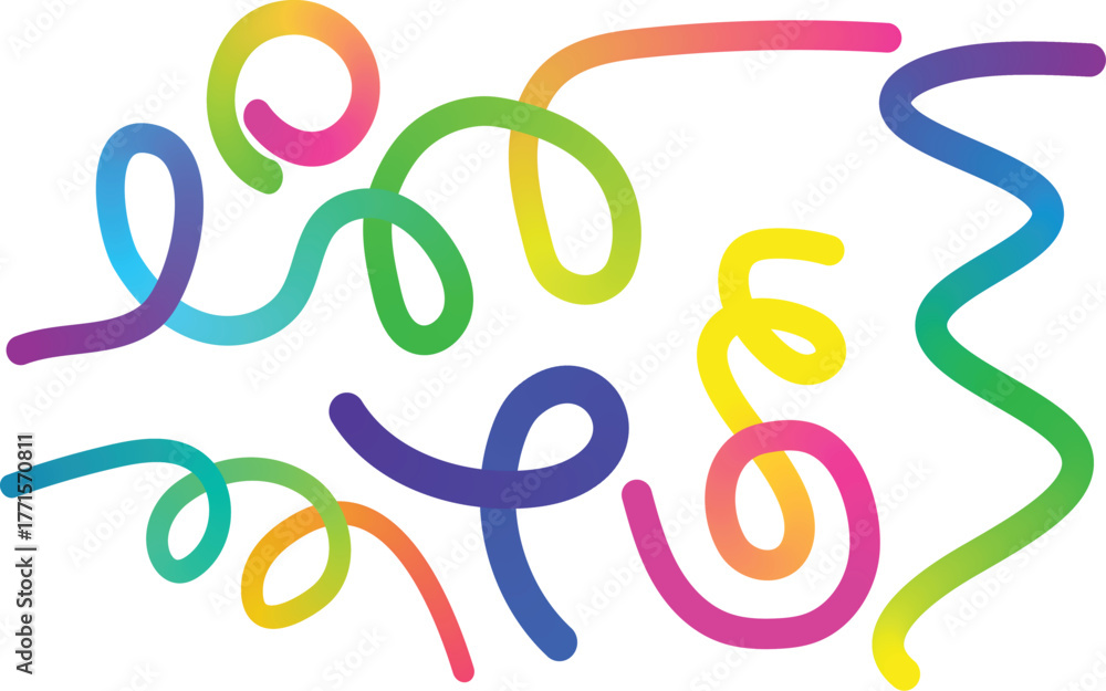 Naklejka premium Creative Gradient Squiggle Lines for Presentation Layout