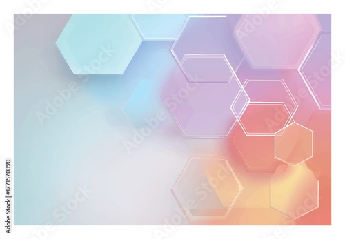 Colorful pastel geometric background with hexagon shapes for modern design