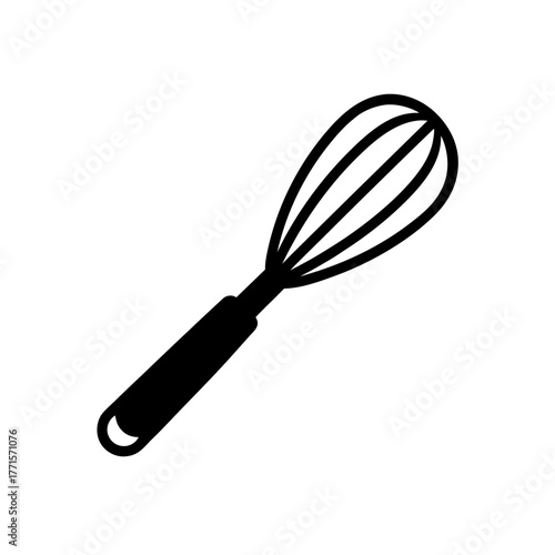 Illustration of a kitchen whisk on transparent background silhouette