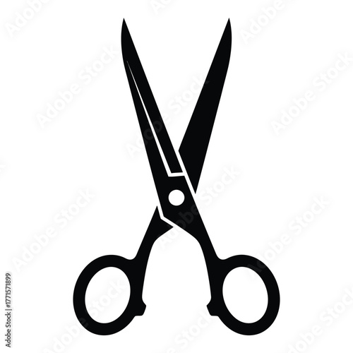 Sharp precision cutting tool icon symbol simple design graphic for crafting and grooming silhouette