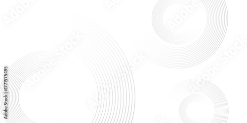 Abstract white background with grey circle rings. Spiral sound wave rhythm line and blind dynamic abstract background, Vector illustration design for presentation, banner, cover, poster, texture.	