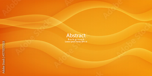 Orange Abstract Wave Background with Smooth Gradient Flow. Modern Trendy design in Vector Illustration