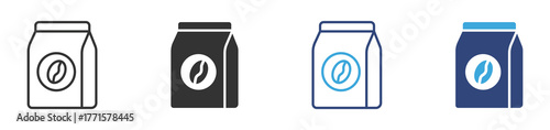 Coffee bag icon set, Coffee bean icon collection., vector illustration .
