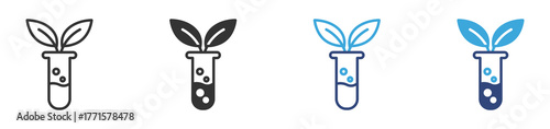 Test tube with leaves icon set, GMO icon , vector illustration . 