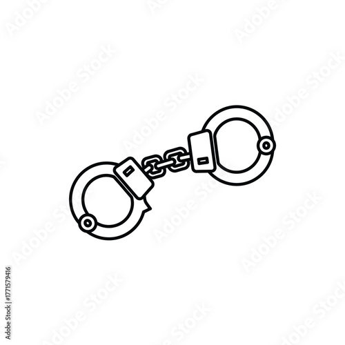 Handcuffs Icon Crime and Punishment Symbol Isolated Vector