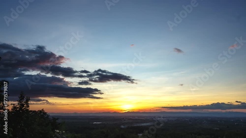 The golden glow of sunset turns to deep orange twilight in this stunning time-lapse.