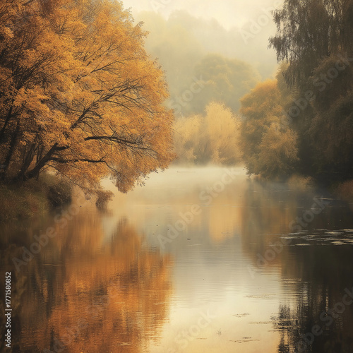 foggy morning in the forest