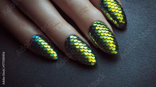Dramatic Dragon Scale Nail Art