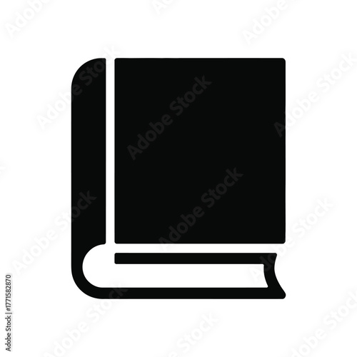 Black book icon illustration, education, study, read, library on white background
