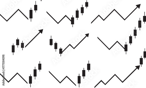 Stock market or forex trading graph. Chart in financial market vector illustration Abstract finance background.