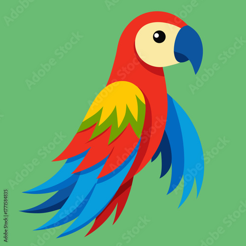 parrot on a green background