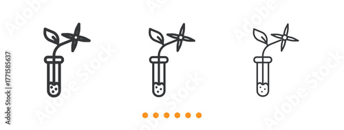 Plant Research Test Tube icon. Thin line icon vector