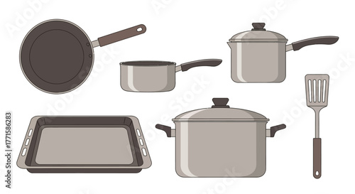 set of kitchen utensils