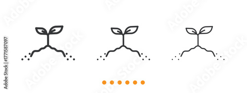 Sprouting Seedling Nature icon. Thin line icon vector