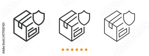 Secure Package Delivery icon. Thin line icon vector