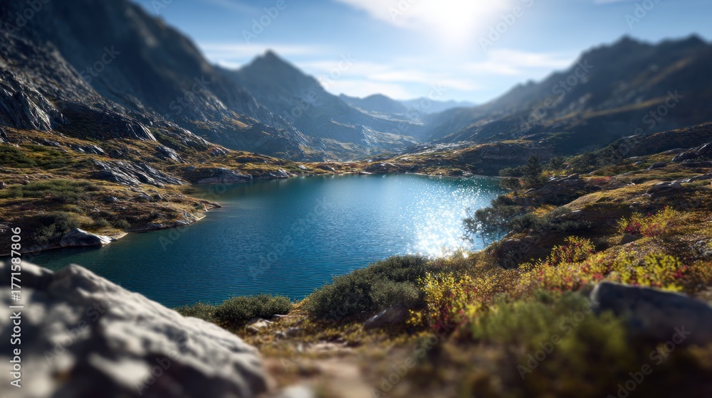 Obraz premium Mountain lake view