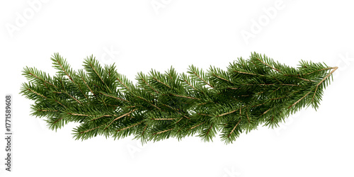 Christmas tree garland on transparent background