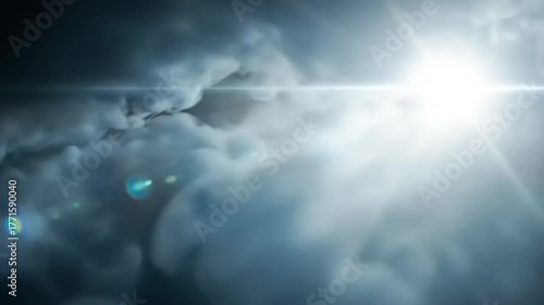 Dramatic Cloudscape with Sunlight Breaking Through