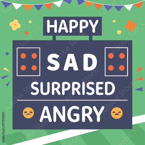 Scoreboard displaying emotions like happy sad surprised and angry