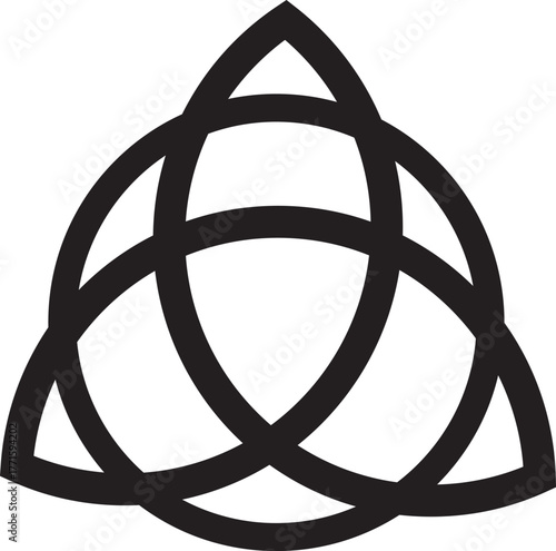 Ancient celtic trinity knot symbol icon set. Celtic trinity symbols. Triquetra icon set. Celtic knot symbol in on transparent background
