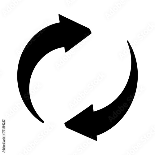 Black arrow circular arrow clockwise