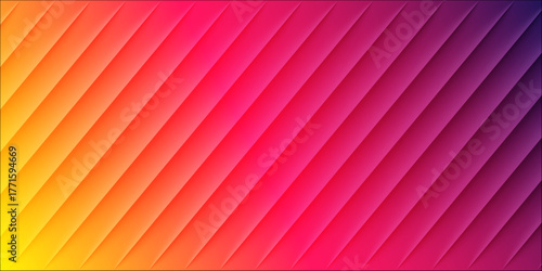 Bright Warm Rainbow Diagonal Striped Background with Sunset Gradient Texture vector design 