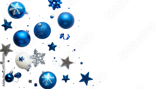 Abstract blue Christmas ball on white background