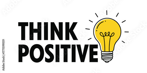 Think Positive Lightbulb Graphic