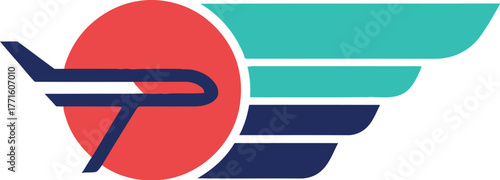 Airplane logo with wings