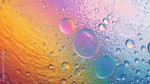 Colorful oil and water bubbles abstract background with rainbow colors