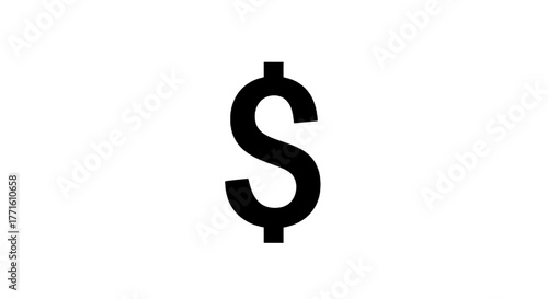 A stark monochrome image featuring a prominent dollar sign against a black background in simple design