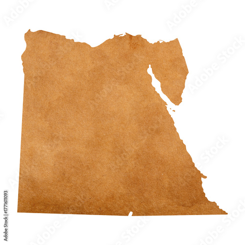 map of Egypt on old brown grunge paper