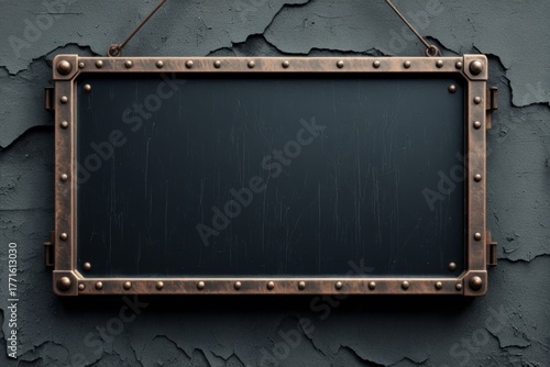 Blank signboard made of bro...