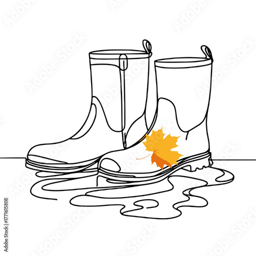 Solitary Leaf Boots vector flat colors