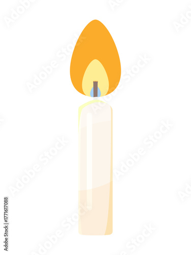 かわいいろうそくが1本のイラスト