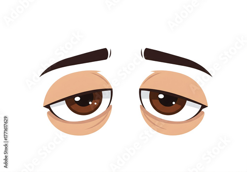 Contemplative Eyes: An illustration that evokes a sense of deep thought. Focused brown eyes tell a story of introspection, curiosity, and introspection