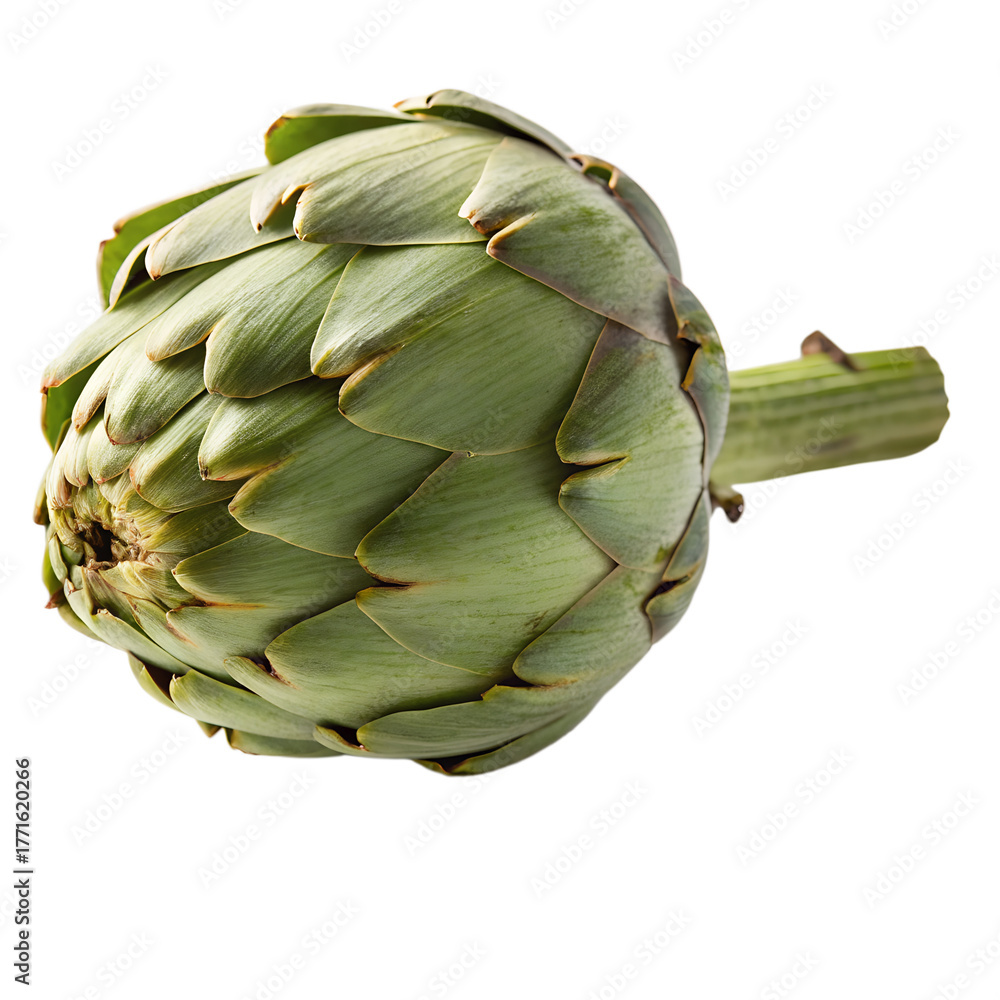 Fototapeta premium Single Artichoke Isolated on Transparent Background