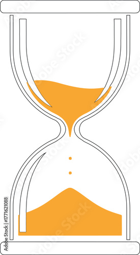 Hourglass with sand running through it, symbolizing time passing quickly