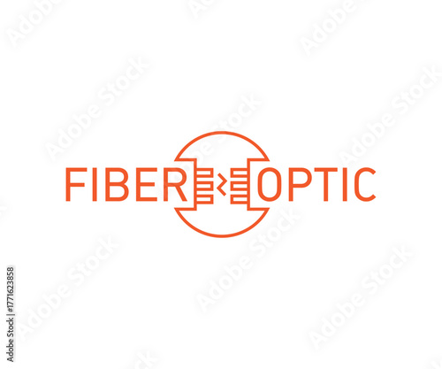 Fiber optic connection icon logo design vector illustration